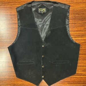 Vtg Scully Suede Leather Vest Western Cowboy Rodeo Farm Ranch 90s Sz 2XL XXL